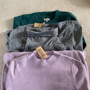 Bundle of Duluth Trading- 2 new sweaters and one Plush tunic Pullover
